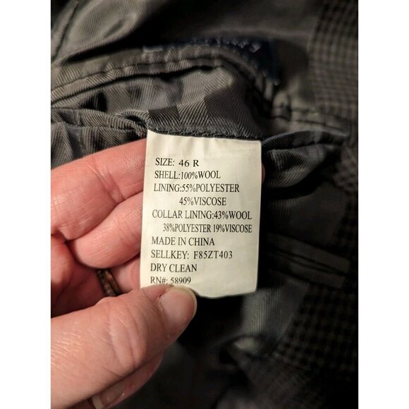 Turnbury 46R 2 Button Wool Houndstooth Blazer Jacket - Picture 16 of 16